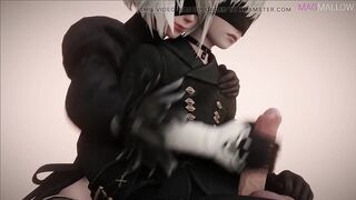 NieR Automata - 2B DULCE PLACER SEXUAL (3D HENTAI PORN, HANDJOB, BIG DICK) by MagMallow - 6 image