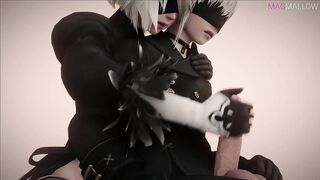NieR Automata - 2B DULCE PLACER SEXUAL (3D HENTAI PORN, HANDJOB, BIG DICK) by MagMallow - 9 image