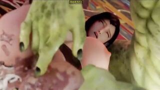 Tifa and friend have rough gangbangs with monsters and goblins - 4 image