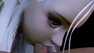 Forest Elf with Stunning Green eyes gives Blow job in POV : 3D Porn - 4 image