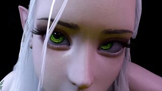 Forest Elf with Stunning Green eyes gives Blow job in POV : 3D Porn - 7 image