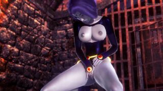 Raven is rubbing and fingering her pussy : Teen Titans Porn - 5 image