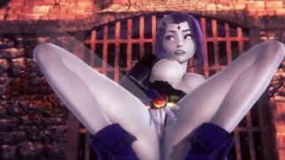 Raven is rubbing and fingering her pussy : Teen Titans Porn - 8 image