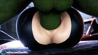 Hulk fucking Natasha's delicious round ass - 3D HENTAI UNCENSORED (Huge Monster Cock Anal, Rough Anal) by SaveAss - 4 image