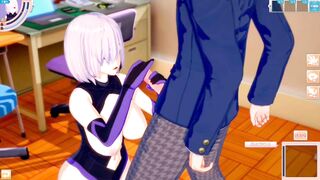 [Eroge Koikatsu! ] FGO (Fate) Mash Kyrielight rubs her boobs H! 3DCG Big Breasts Anime Video (FGO) [Hentai Game Fate] - 4 image