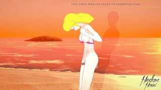 Super Mario Bros Princess Peach moans on the beach - 6 image