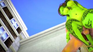 Furry Hentai 3D - Lizard x Human Wolf Blowjob & Fucked(Uncensored) - Japanese Asian Manga Anime Game Porn Yiff - 7 image