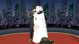 Sakura's Wedding Part 1 Anime Hentai Netorare Newlyweds take Pictures with Eyes Covered a. Wife Silly Husband - 4 image