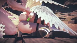 Angewomon takes anal beads : Digimon Hentai Parody - 3 image