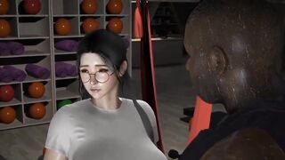 Office girl and black cock at gym club - Hentai 3D Uncensored V287 - 2 image