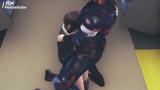 Hentai 3D uncensored (4) - Captain America and office girl on the public train - 5 image
