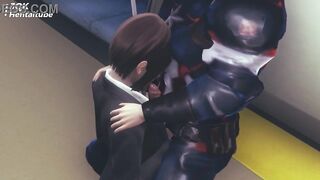 Hentai 3D uncensored (4) - Captain America and office girl on the public train - 6 image