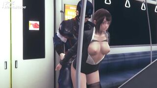 Hentai 3D uncensored (4) - Captain America and office girl on the public train - 9 image