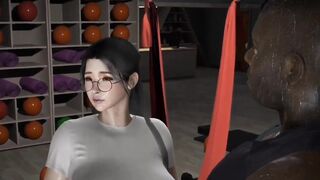 Office girl and black cock at gym center - Hentai 3D uncensored v287 - 2 image