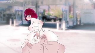 Kana Arima works at a gas station, but she was offered sex! Hentai The Idol's ( Anime cartoon ) - 2 image
