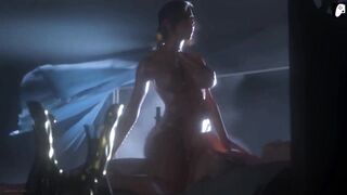 (4K) Hard dick craving Lara Croft rides big dick to make him cum inside her anus | 3D Hentai - 2 image