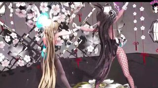 Karin x Asuna - Sexy Dance In Bunny Suit + Gradual Undressing (3D HENTAI) - 7 image