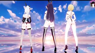 Genshin Impact - 3 Girlfriends Dance + Futanari Threesome Sex (3D HENTAI) - 2 image