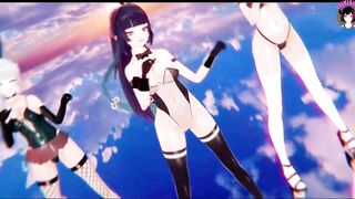 Genshin Impact - 3 Girlfriends Dance + Futanari Threesome Sex (3D HENTAI) - 3 image