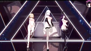 Genshin Impact - 3 Girlfriends Dance + Futanari Threesome Sex (3D HENTAI) - 8 image