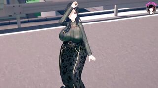 Tomoe - Sexy MILF In Tight Dress Dancing + Gradual Undressing (3D HENTAI) - 3 image