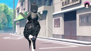 Tomoe - Sexy MILF In Tight Dress Dancing + Gradual Undressing (3D HENTAI) - 4 image