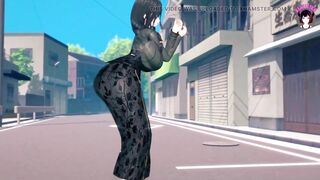 Tomoe - Sexy MILF In Tight Dress Dancing + Gradual Undressing (3D HENTAI) - 6 image