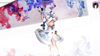 Sexy Bunny Teen Dancing In Pantyhose + Gradual Undressing (3D HENTAI) - 8 image