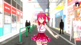Megu Megu - Sexy Dance + Public Gradual Undressing (3D HENTAI) - 6 image