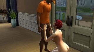 MILF Fuck The Delivery Man While Husband's Taking A Nap (The Sims | 3D hentai) - 1 image