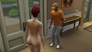 MILF Fuck The Delivery Man While Husband's Taking A Nap (The Sims | 3D hentai) - 2 image