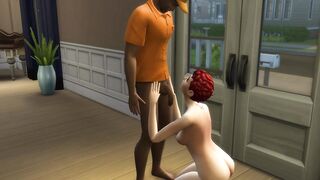 MILF Fuck The Delivery Man While Husband's Taking A Nap (The Sims | 3D hentai) - 3 image