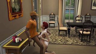 MILF Fuck The Delivery Man While Husband's Taking A Nap (The Sims | 3D hentai) - 4 image