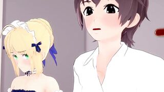 3D Hentai: Saber training with her new master and slave (1/2) - 2 image