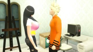 Naruto Hentai Episode 13 Perverted Family Naruto finds his wife Hinata watching porn videos and masturbating, he helps her having a lot of Anal sex and milk deposit - 2 image