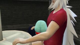 Parody Hentai Epi 4 jiraiya fucking outdoors with bulma and number 17 sees how he is unfaithful to vegeta he also wants to join to have a threesome - 4 image