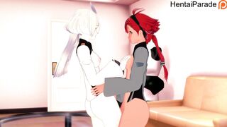 Lesbian Sex Suletta x Miorine Gundam Hentai Uncensored - 2 image