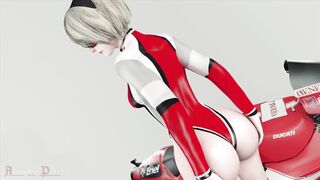 2B Shakes Her Jiggly Ass As She Suits Up to Ride a Motorcycle - 4 image