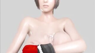 Mai Shiranui from King of Fighters Gets Cum All Over Her Tits During a Titjob - 10 image