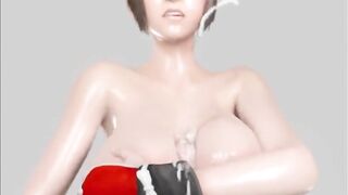 Mai Shiranui from King of Fighters Gets Cum All Over Her Tits During a Titjob - 2 image