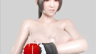 Mai Shiranui from King of Fighters Gets Cum All Over Her Tits During a Titjob - 3 image