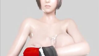 Mai Shiranui from King of Fighters Gets Cum All Over Her Tits During a Titjob - 5 image