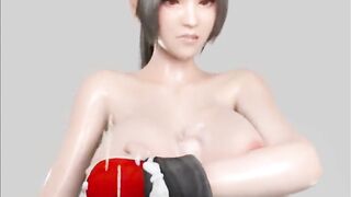 Mai Shiranui from King of Fighters Gets Cum All Over Her Tits During a Titjob - 8 image