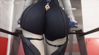 Eula from Genshin Impact's Perfect Ass Jiggles As She Walks on a Treadmill - 7 image