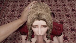 Aerith Delicious Hot Blowjob (Beautiful Girl Blonde Blowjob Big Cock, Final Fantasy 3D Hentai Porn) gamingarzia - 8 image