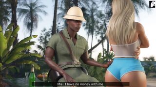 (4K) Blonde milf on vacation enjoys a very long black cock and makes him cum | Hentai 3D - 5 image