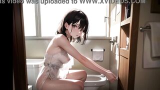 Horny girls want to share a private moment in toilet (with pussy masturbation ASMR sound!) Uncensored Hentai - 6 image