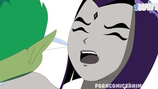 Teen Titans XXX Porn Parody - Raven & Beast Boy Animation FULL (Hard Sex) ( Anime Hentai) - 5 image
