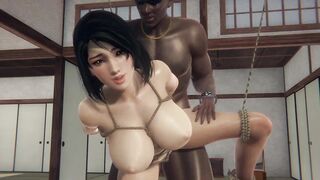 Japanese Woman Gets BDSM FUCKED by Black Man. 3D Hentai - 3 image
