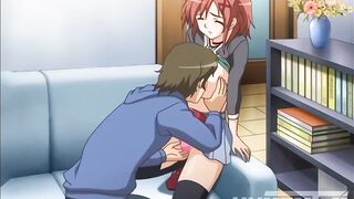 step Brother gets a boner when step Sister sits on him - Hentai [Subtitled] - 2 image